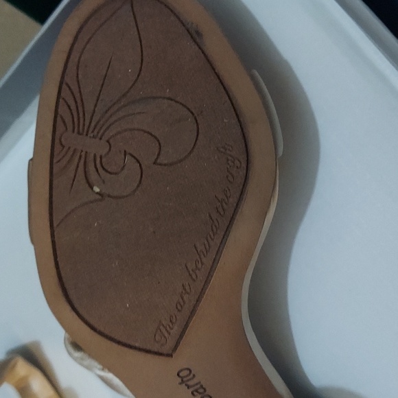 Franco Sarto Shoes Franco Oma Block Heel Dress Sandal (Champagne ) Used Once - Picture 6 of 8